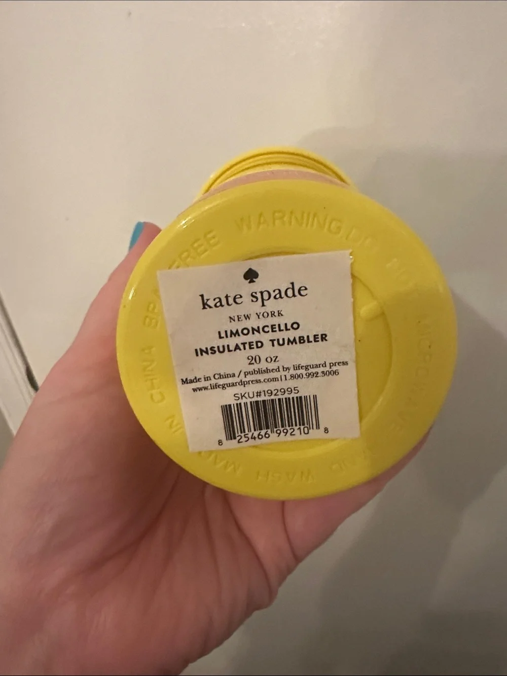 kate spade yellow reusable tumbler with straw